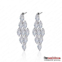 Diamond-Shaped Zircon Chandelier Earrings (CER0008-B)